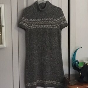 Elegant Gray Patterned Mini Dress